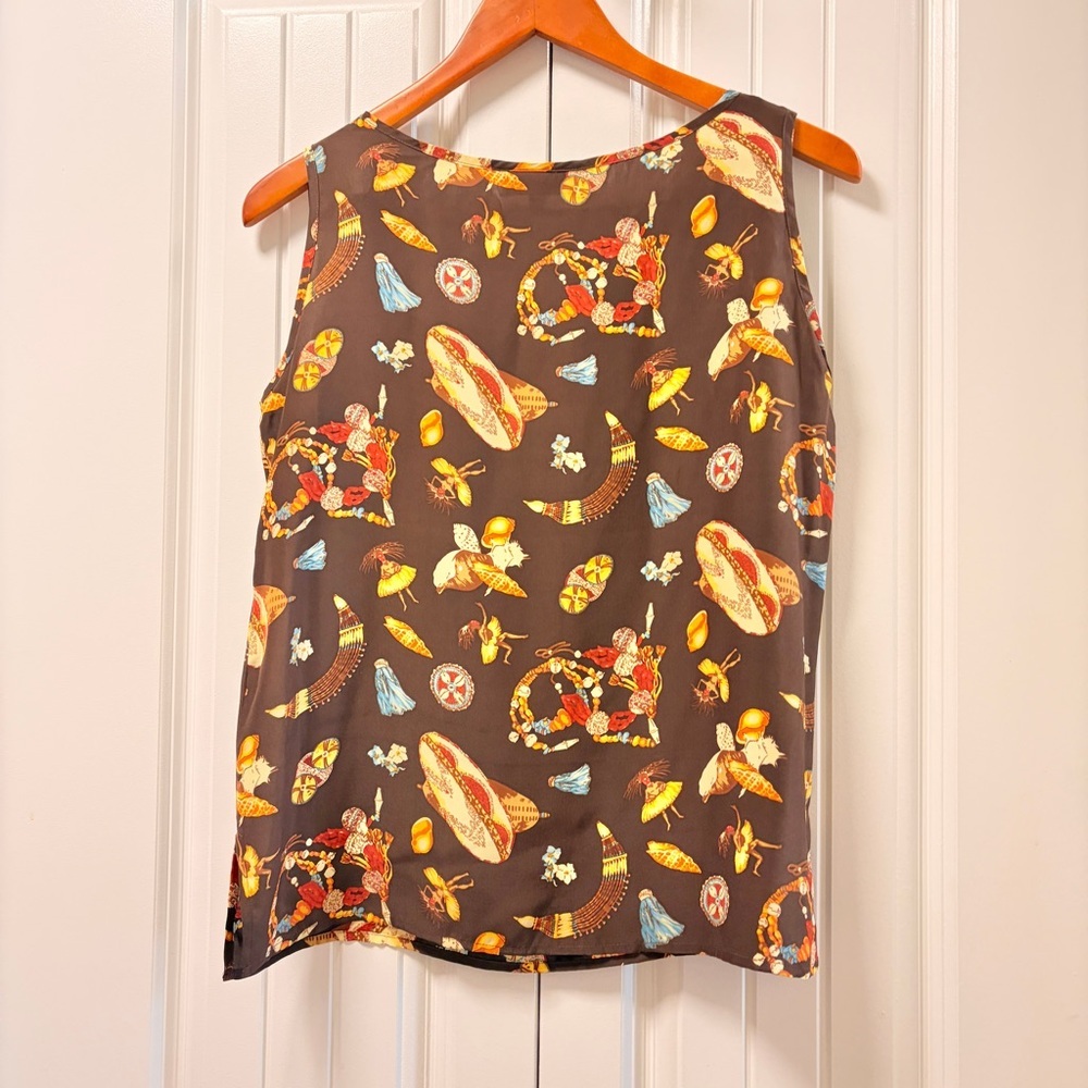 Vintage Collezioni Italy Silk Hawaiian Print Tank – Size M - Picture 6 of 8